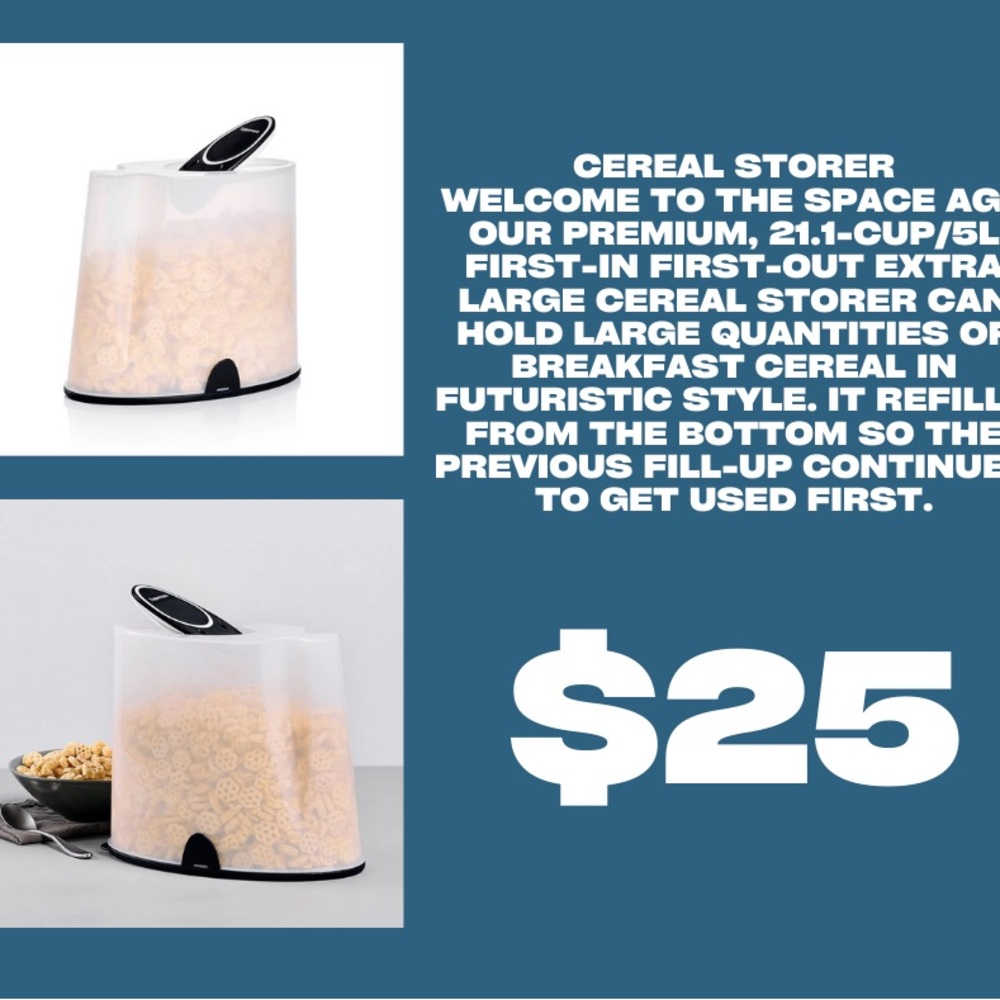 Cereal Storer - Black and White